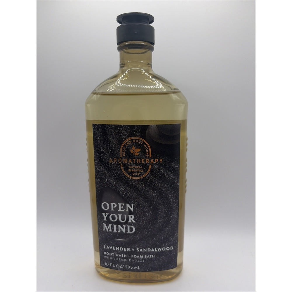 BATH & BODY WORKS OPEN YOUR MIND LAVENDER SANDALWOOD BODY WASH + FOAM BATH 10 OZ